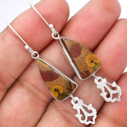 Natural Rhyolite - Rainforest Jasper Earrings E-1079 SDE87776