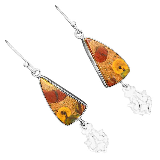 Natural Rhyolite - Rainforest Jasper Earrings E-1079 SDE87776