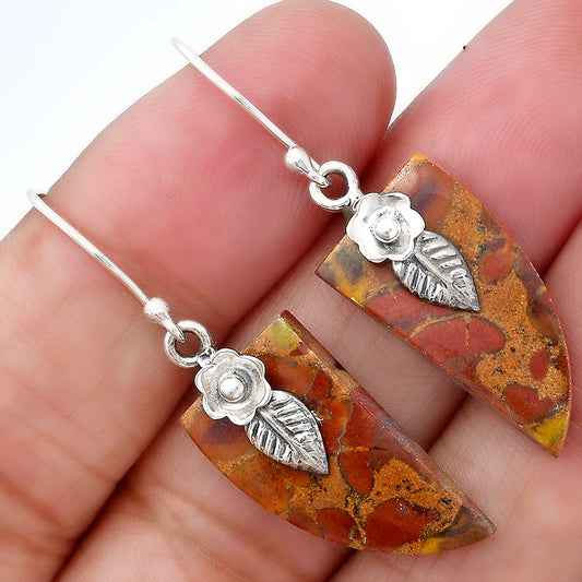 Natural Rhyolite - Rainforest Jasper Earrings E-1137 SDE87779