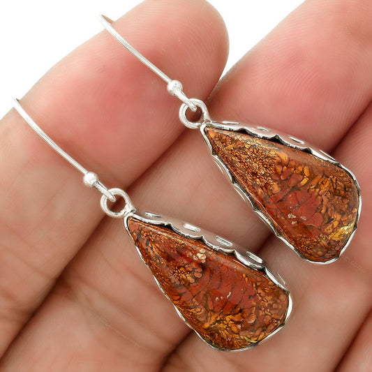 Natural Red Moss Agate Earrings E-1113 SDE87784