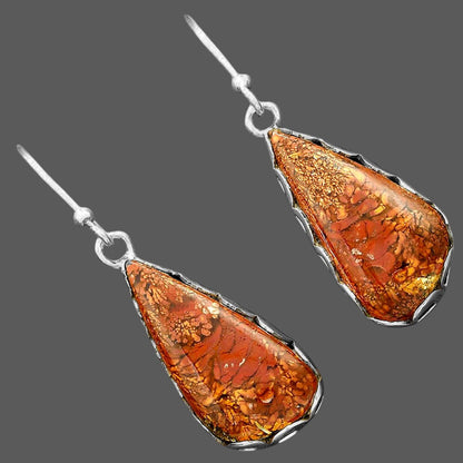 Natural Red Moss Agate Earrings E-1113 SDE87784