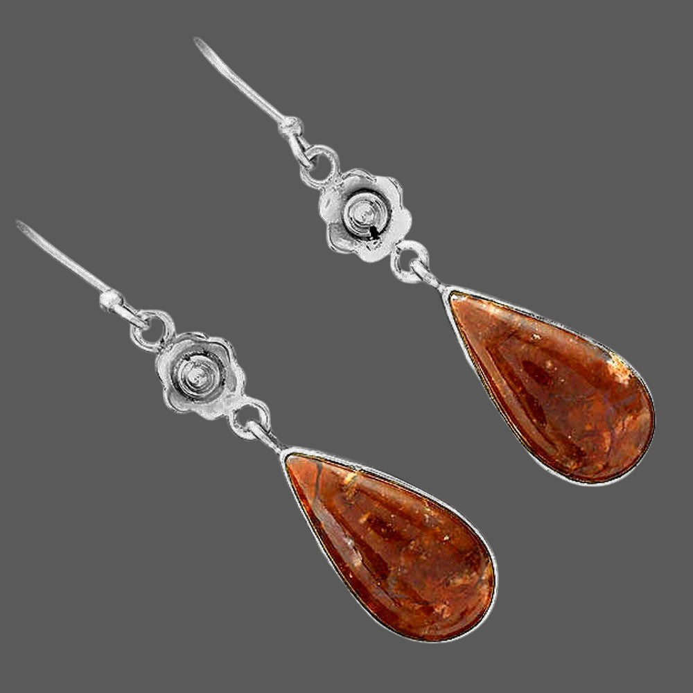 Natural Red Moss Agate Earrings E-1237 SDE87788