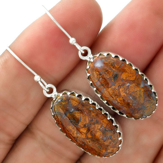 Natural Red Moss Agate Earrings E-1113 SDE87789