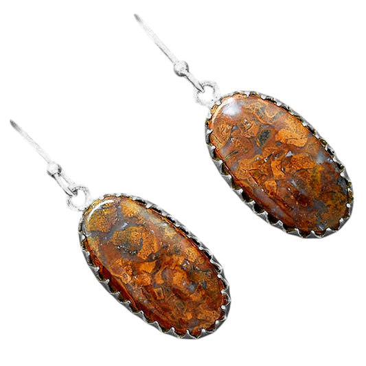 Natural Red Moss Agate Earrings E-1113 SDE87789