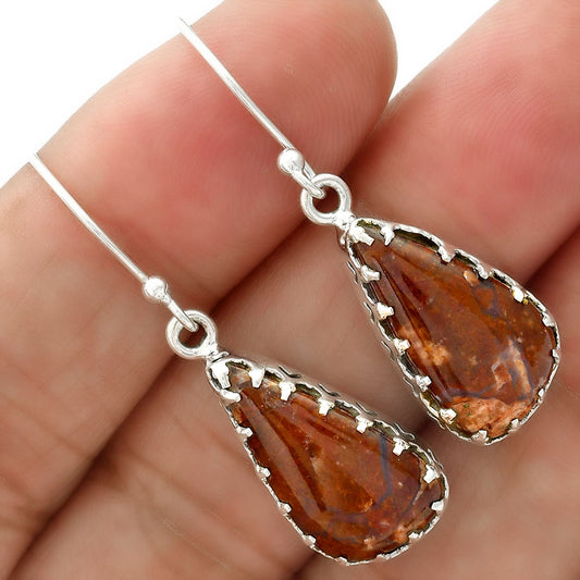 Natural Red Moss Agate Earrings E-1113 SDE87792