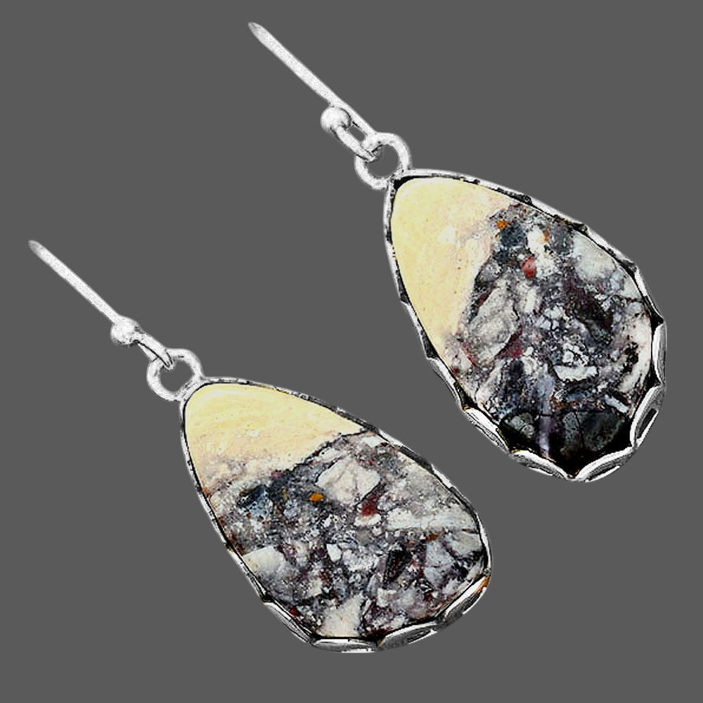 Natural Indian Blanket Jasper Earrings E-1113 SDE87805