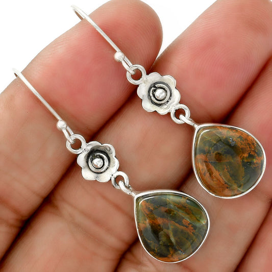 Turkish Rainforest Chrysocolla Earrings E-1237 SDE87809