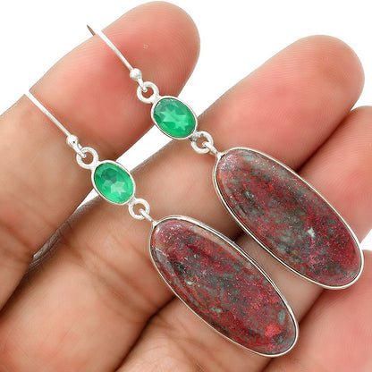 Sonora Sunrise - Cuprite Blood and Green Onyx Earrings E-1002 SDE87815
