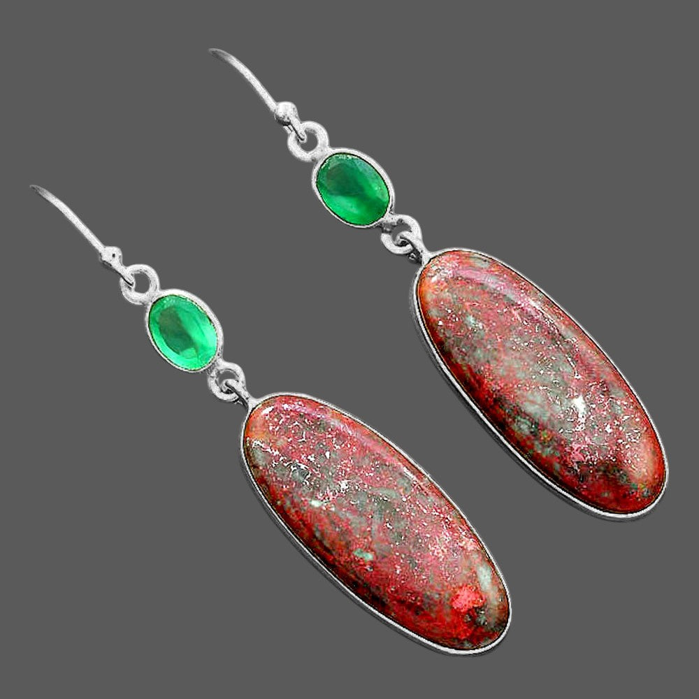 Sonora Sunrise - Cuprite Blood and Green Onyx Earrings E-1002 SDE87815