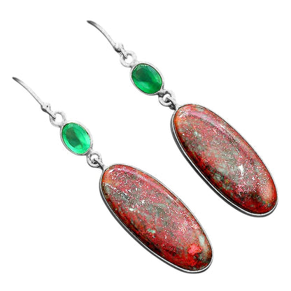 Sonora Sunrise - Cuprite Blood and Green Onyx Earrings E-1002 SDE87815