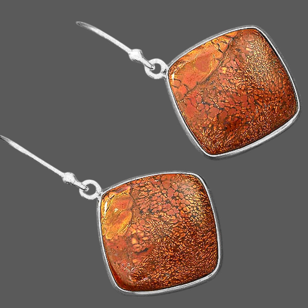Natural Red Moss Agate Earrings E-1001 SDE87821