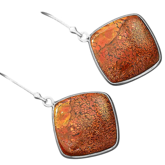 Natural Red Moss Agate Earrings E-1001 SDE87821