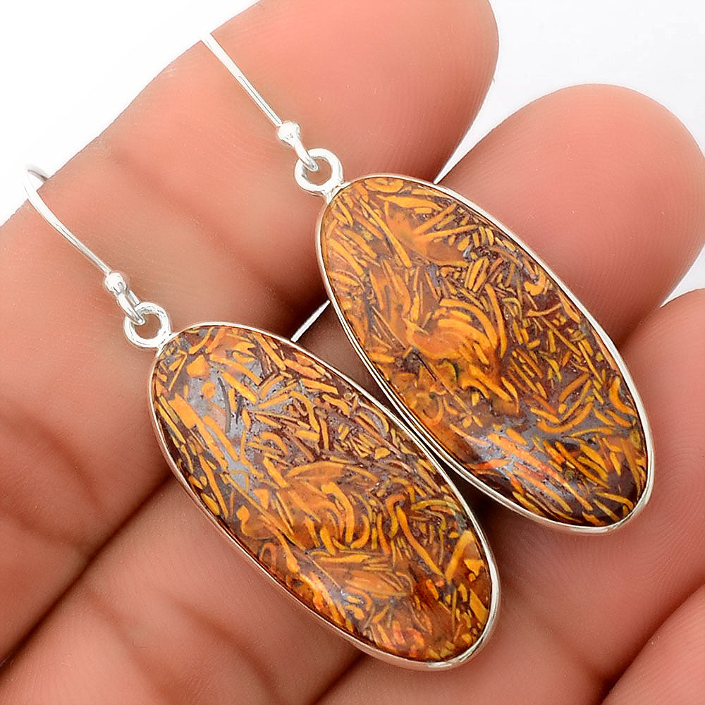 Natural Coquina Fossil Jasper India Earrings E-1001 SDE87862