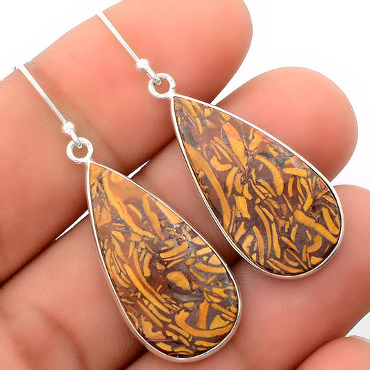 Natural Coquina Fossil Jasper India Earrings E-1001 SDE87872
