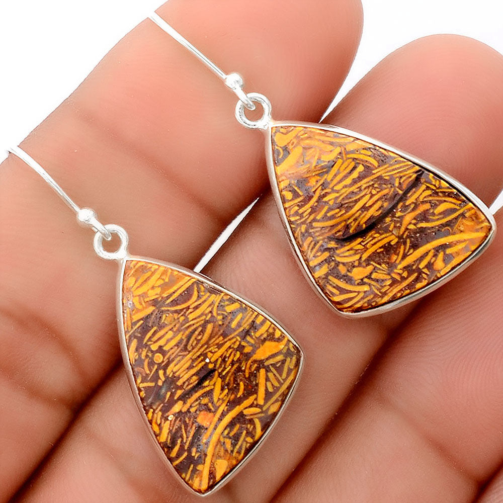 Natural Coquina Fossil Jasper India Earrings E-1001 SDE87875