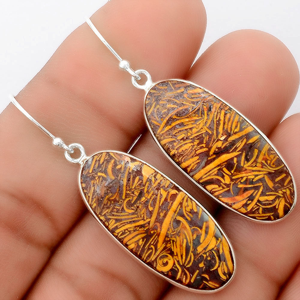 Natural Coquina Fossil Jasper India Earrings E-1001 SDE87882