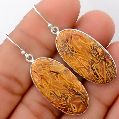 Natural Coquina Fossil Jasper India Earrings E-1001 SDE87892