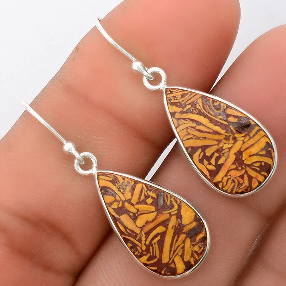 Natural Coquina Fossil Jasper India Earrings E-1001 SDE87895