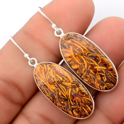 Natural Coquina Fossil Jasper India Earrings E-1001 SDE87899