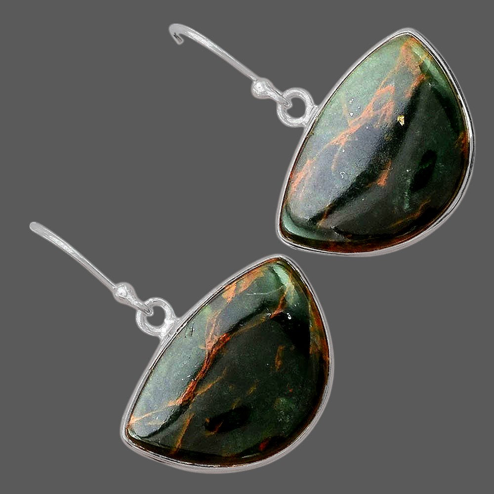 Natural Turkish Rainforest Chrysocolla Earrings E-1001 SDE87912