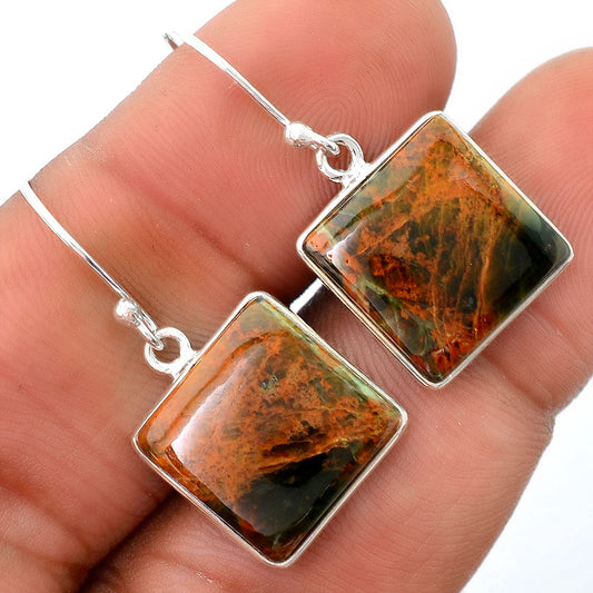 Natural Turkish Rainforest Chrysocolla Earrings E-1001 SDE87925