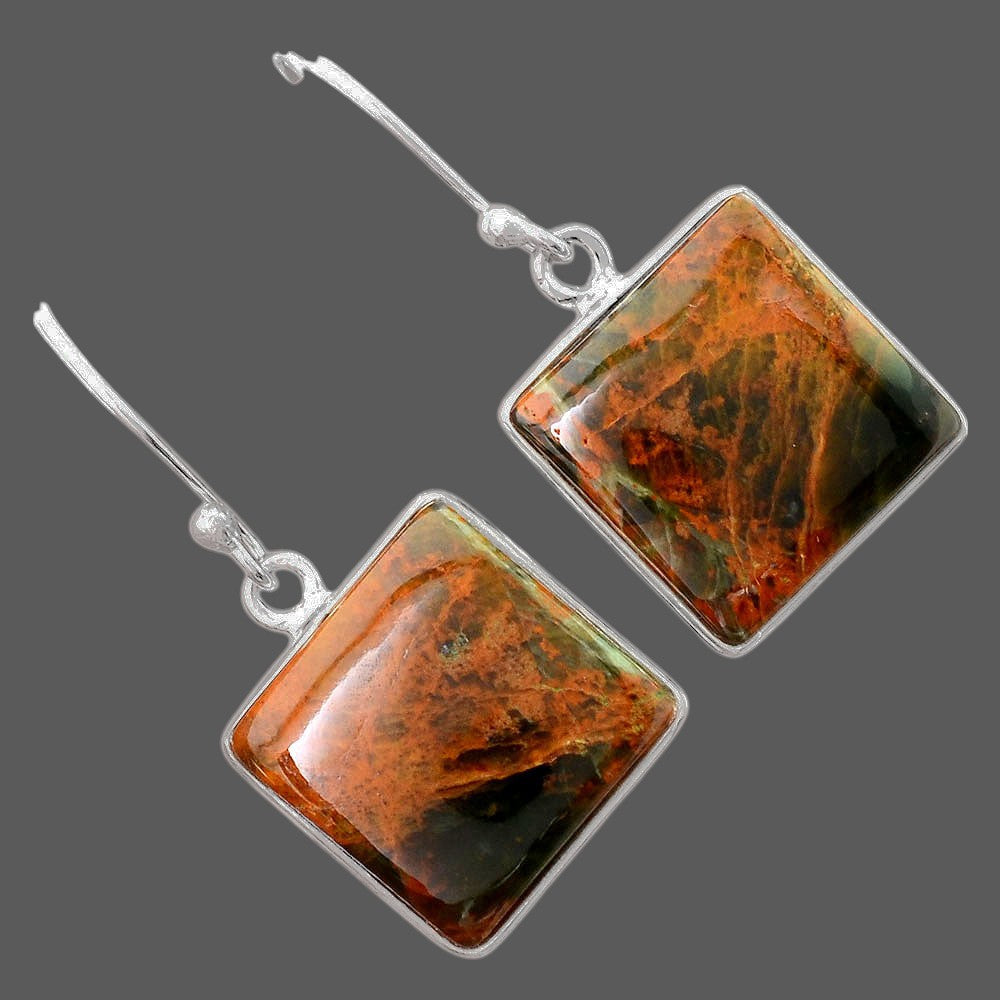 Natural Turkish Rainforest Chrysocolla Earrings E-1001 SDE87925