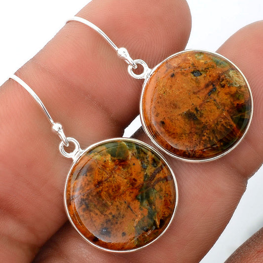 Natural Turkish Rainforest Chrysocolla Earrings E-1001 SDE87946