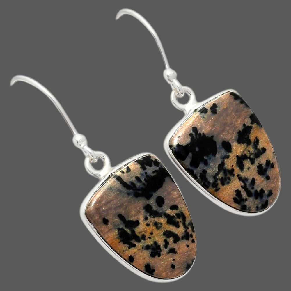 Natural Russian Honey Dendrite Opal Earrings E-1001 SDE87954