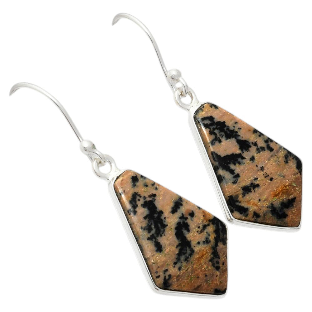 Natural Russian Honey Dendrite Opal Earrings E-1001 SDE87964