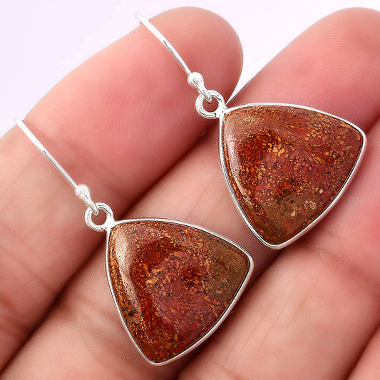 Natural Red Moss Agate Earrings E-1001 SDE88007