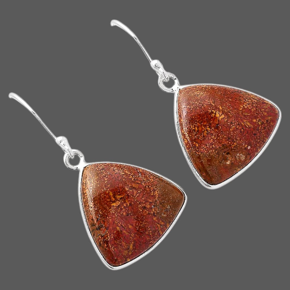 Natural Red Moss Agate Earrings E-1001 SDE88007