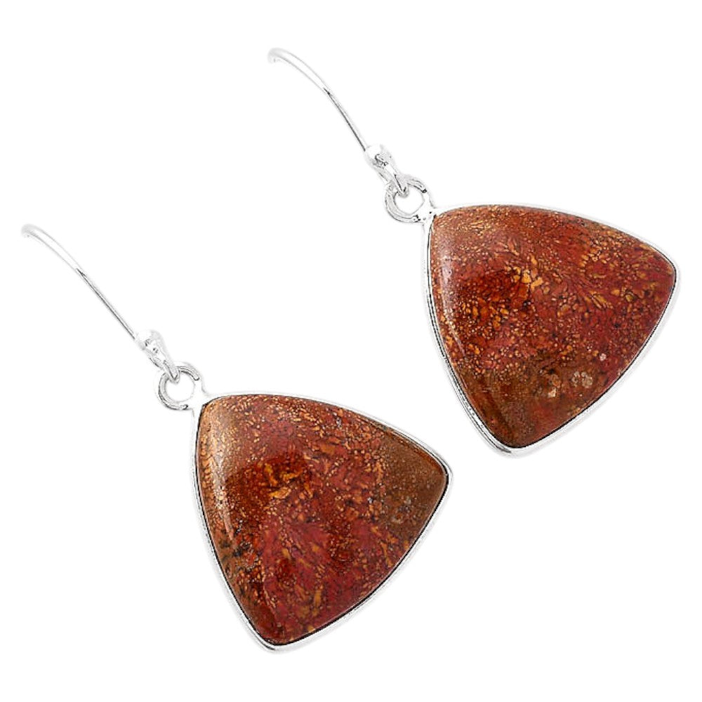 Natural Red Moss Agate Earrings E-1001 SDE88007