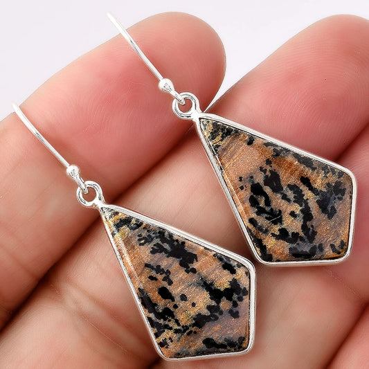 Natural Russian Honey Dendrite Opal Earrings E-1001 SDE88025