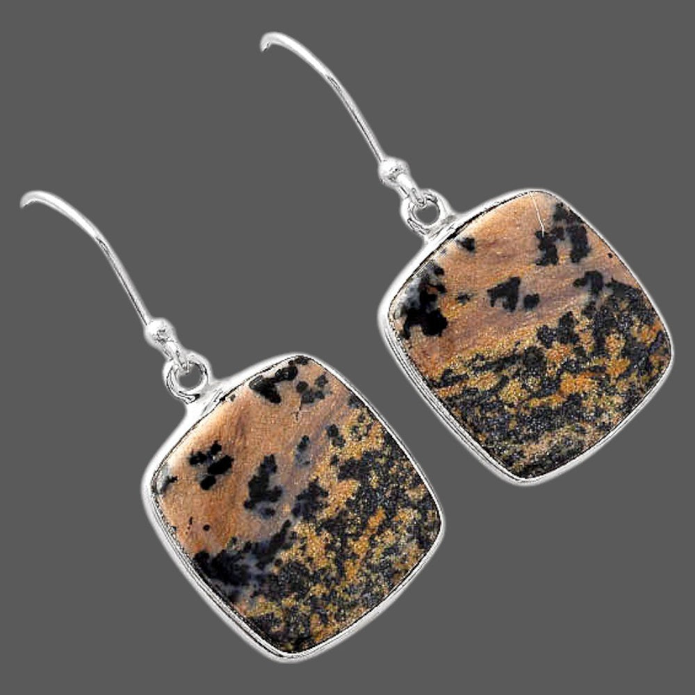 Natural Russian Honey Dendrite Opal Earrings E-1001 SDE88026