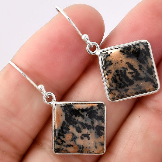Natural Russian Honey Dendrite Opal Earrings E-1001 SDE88027