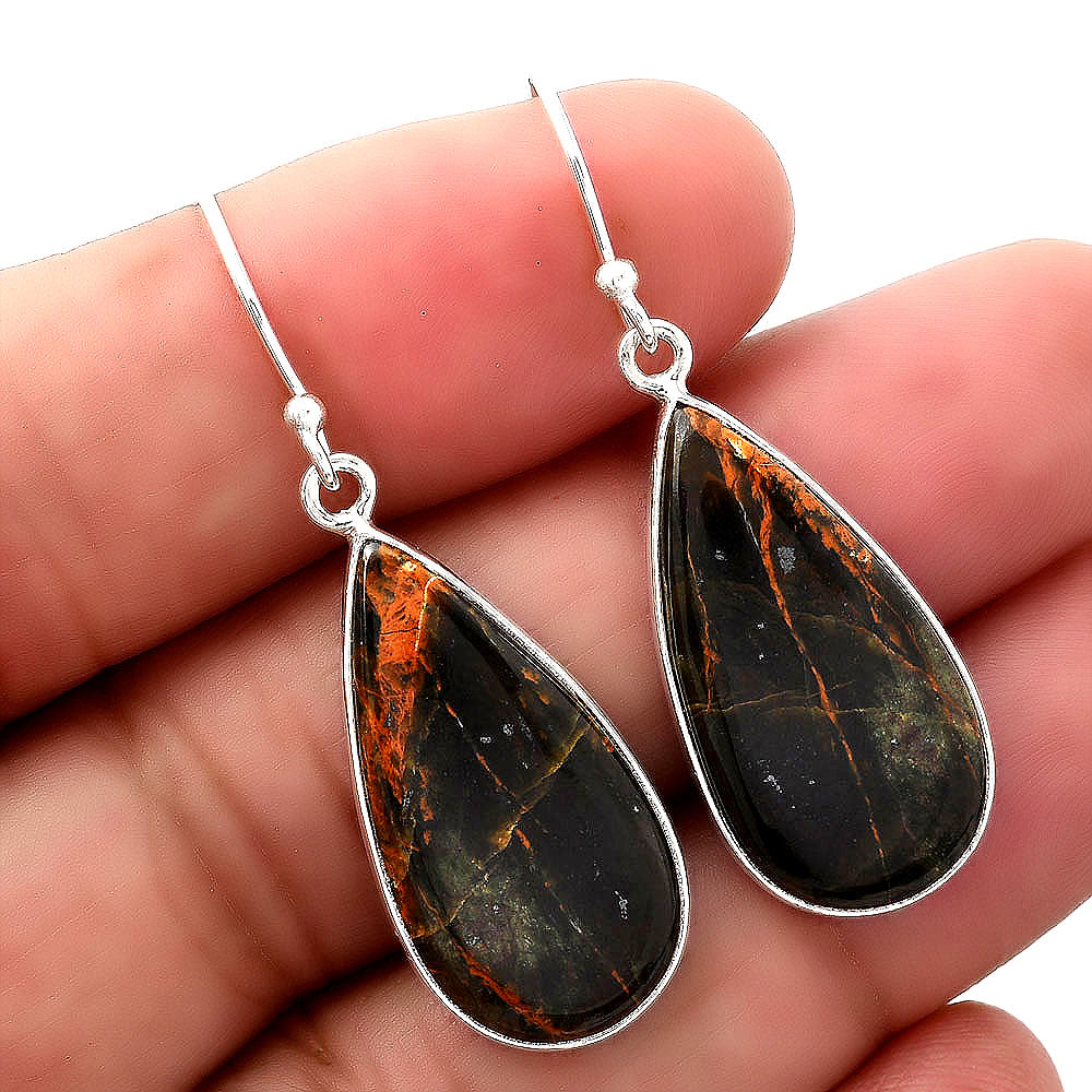 Turkish Rainforest Chrysocolla Earrings E-1001 SDE88051