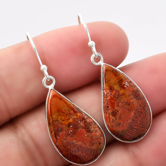 Natural Red Moss Agate Earrings E-1001 SDE88078