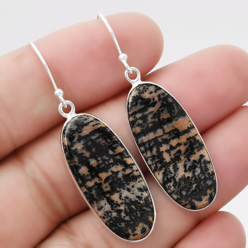 Natural Russian Honey Dendrite Opal Earrings E-1001 SDE88105