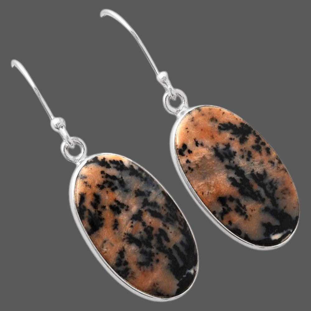 Natural Russian Honey Dendrite Opal Earrings E-1001 SDE88106