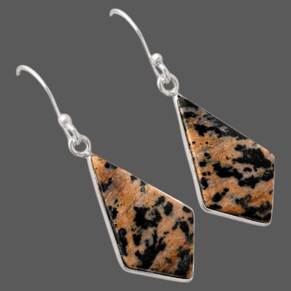 Natural Russian Honey Dendrite Opal Earrings E-1001 SDE88108
