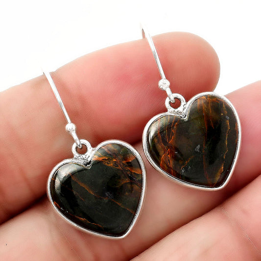 Heart Turkish Rainforest Chrysocolla Earrings E-1022 SDE88121