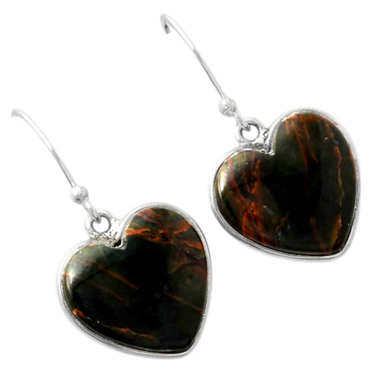 Heart Turkish Rainforest Chrysocolla Earrings E-1022 SDE88121