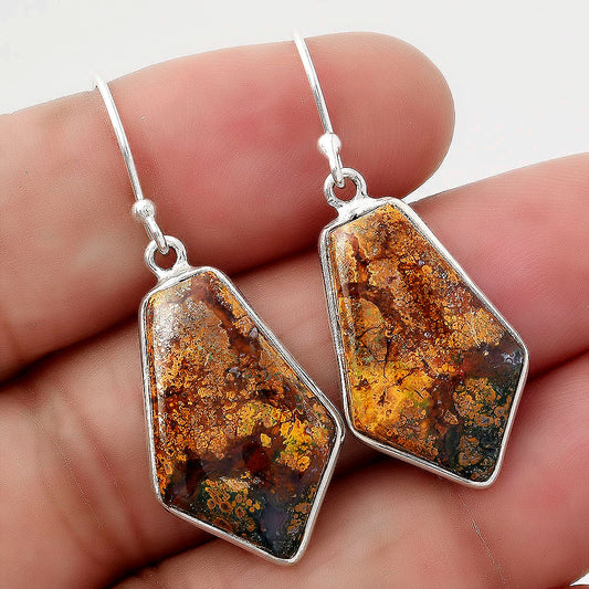 Natural Red Moss Agate Earrings E-1001 SDE88127