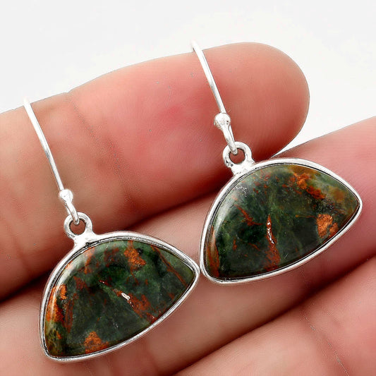 Natural Turkish Rainforest Chrysocolla Earrings E-1001 SDE88153