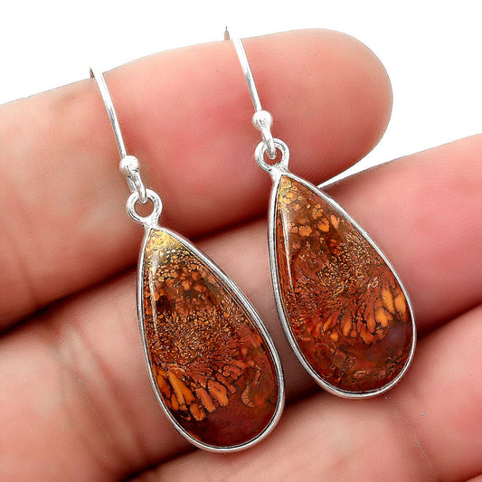 Natural Red Moss Agate Earrings E-1001 SDE88158
