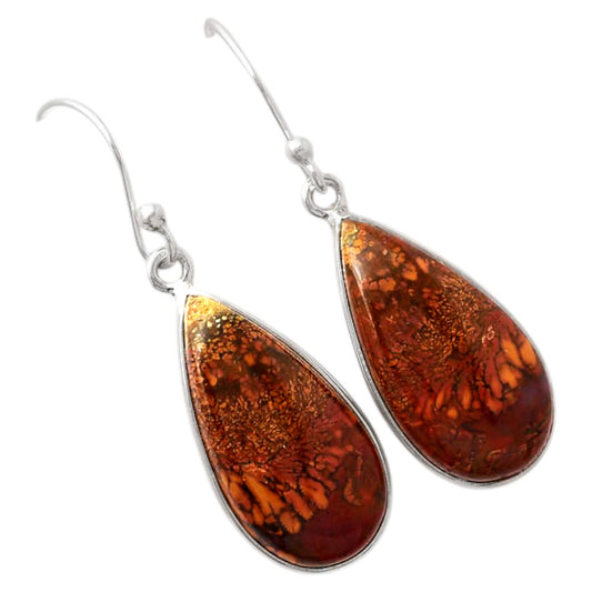 Natural Red Moss Agate Earrings E-1001 SDE88158