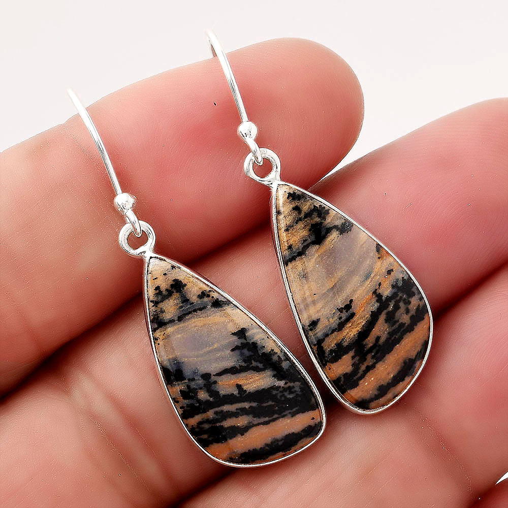 Natural Russian Honey Dendrite Opal Earrings E-1001 SDE88165