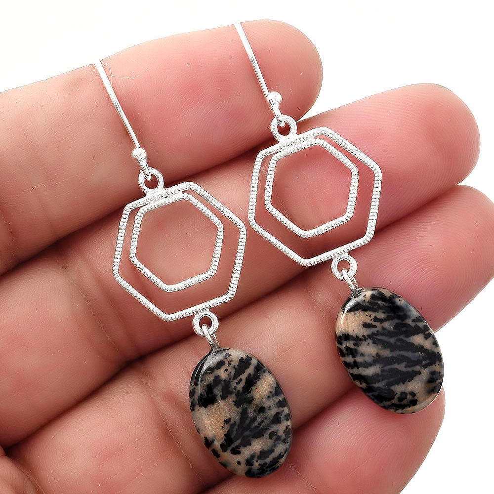 Natural Russian Honey Dendrite Opal Earrings E-1148 SDE88201