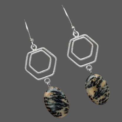 Natural Russian Honey Dendrite Opal Earrings E-1148 SDE88201