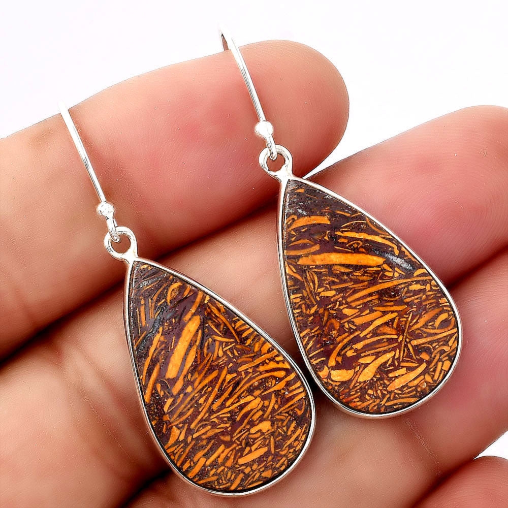 Natural Coquina Fossil Jasper India Earrings E-1001 SDE88220